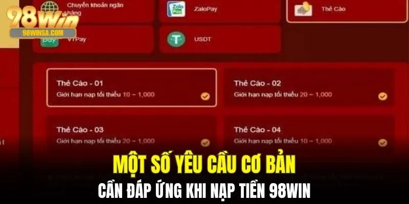 Những tiêu chí phải được đáp ứng khi gửi vốn cá cược